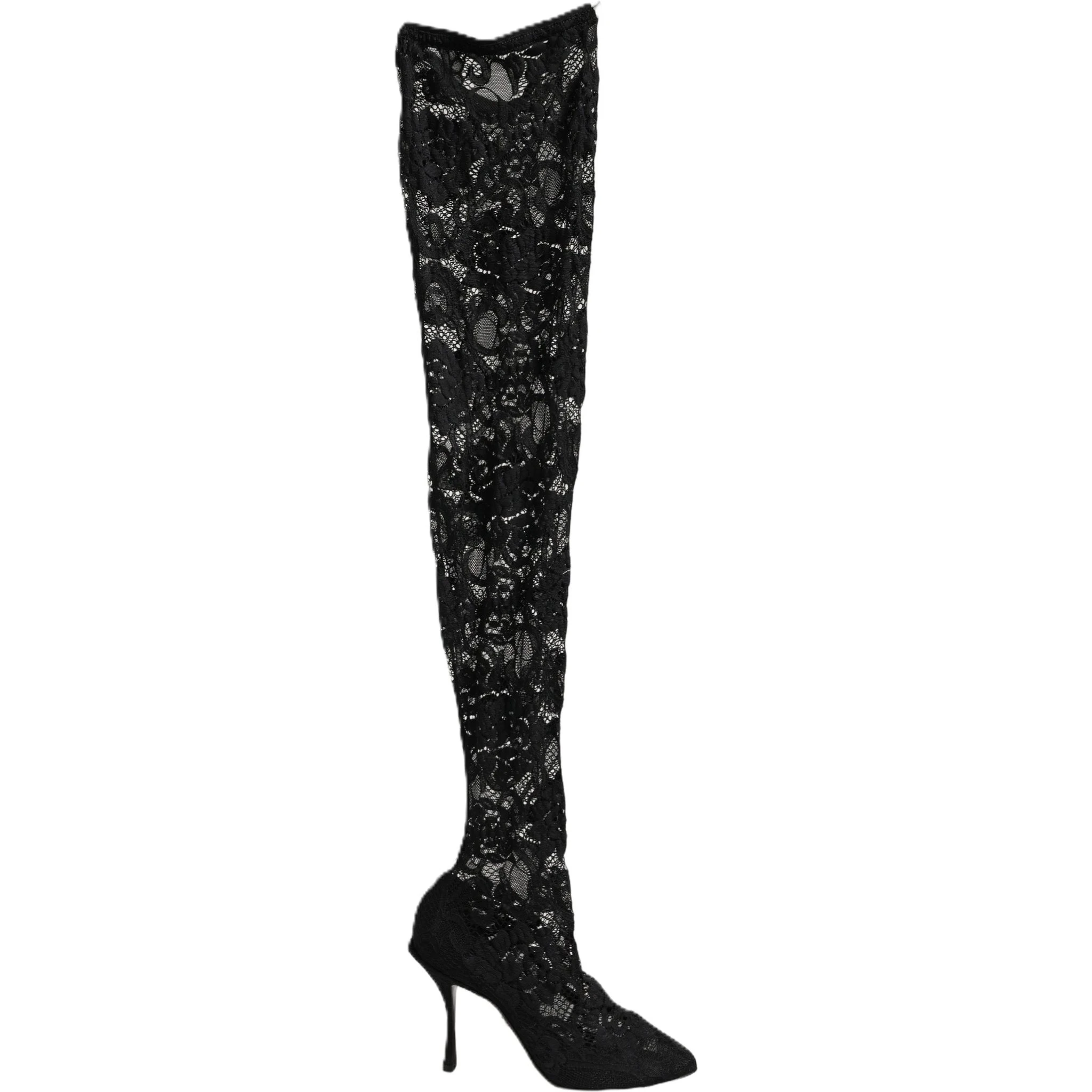 Black Taormina Lace Socks Boots Pumps Shoes