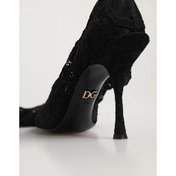 Black Taormina Lace Socks Boots Pumps Shoes