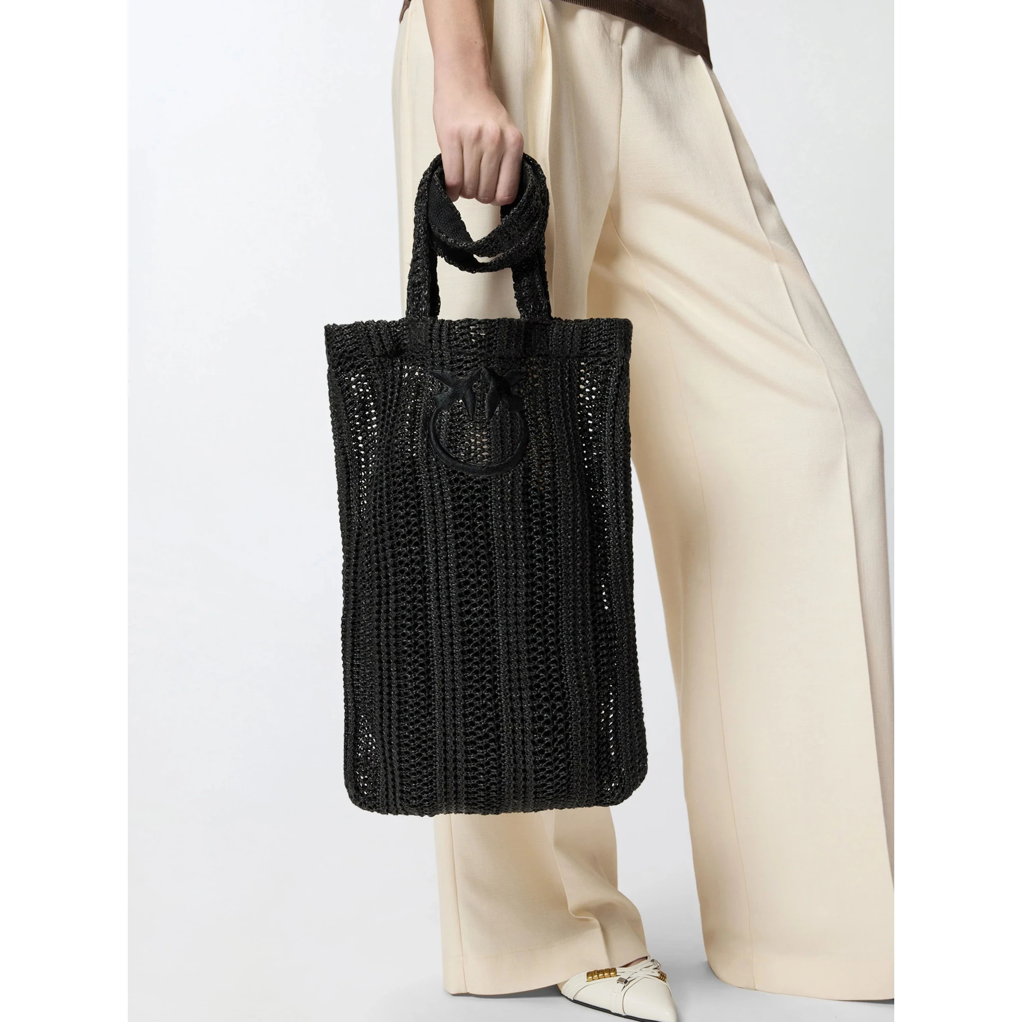 PINKO EASY TOTE RAFIA handbag