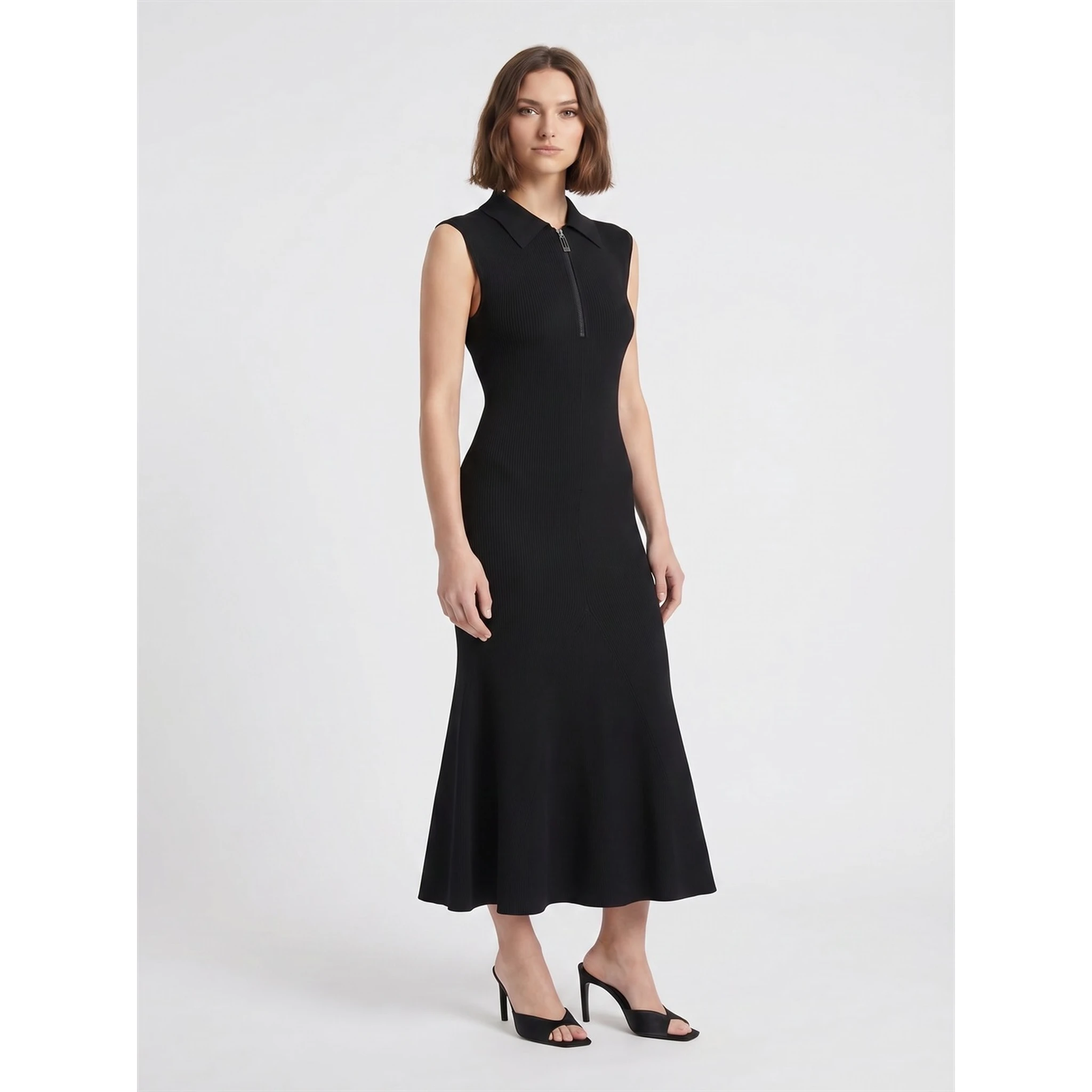 SLEEVELESS ZIP DRESS
