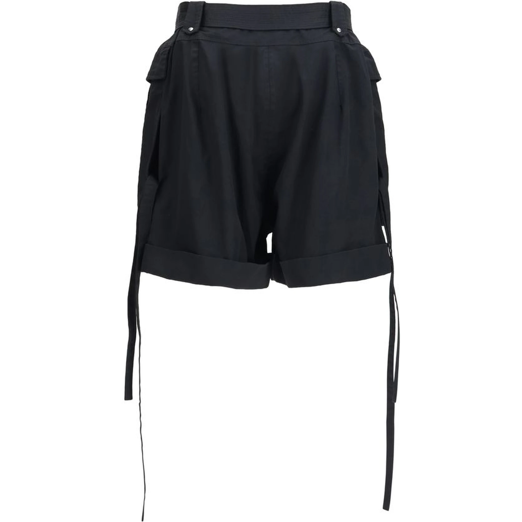 Black Cotton Cargo Shorts