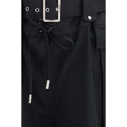 Black Cotton Cargo Shorts