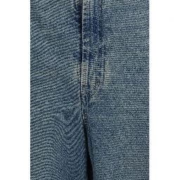 Blue Cotton High-Waisted Jean