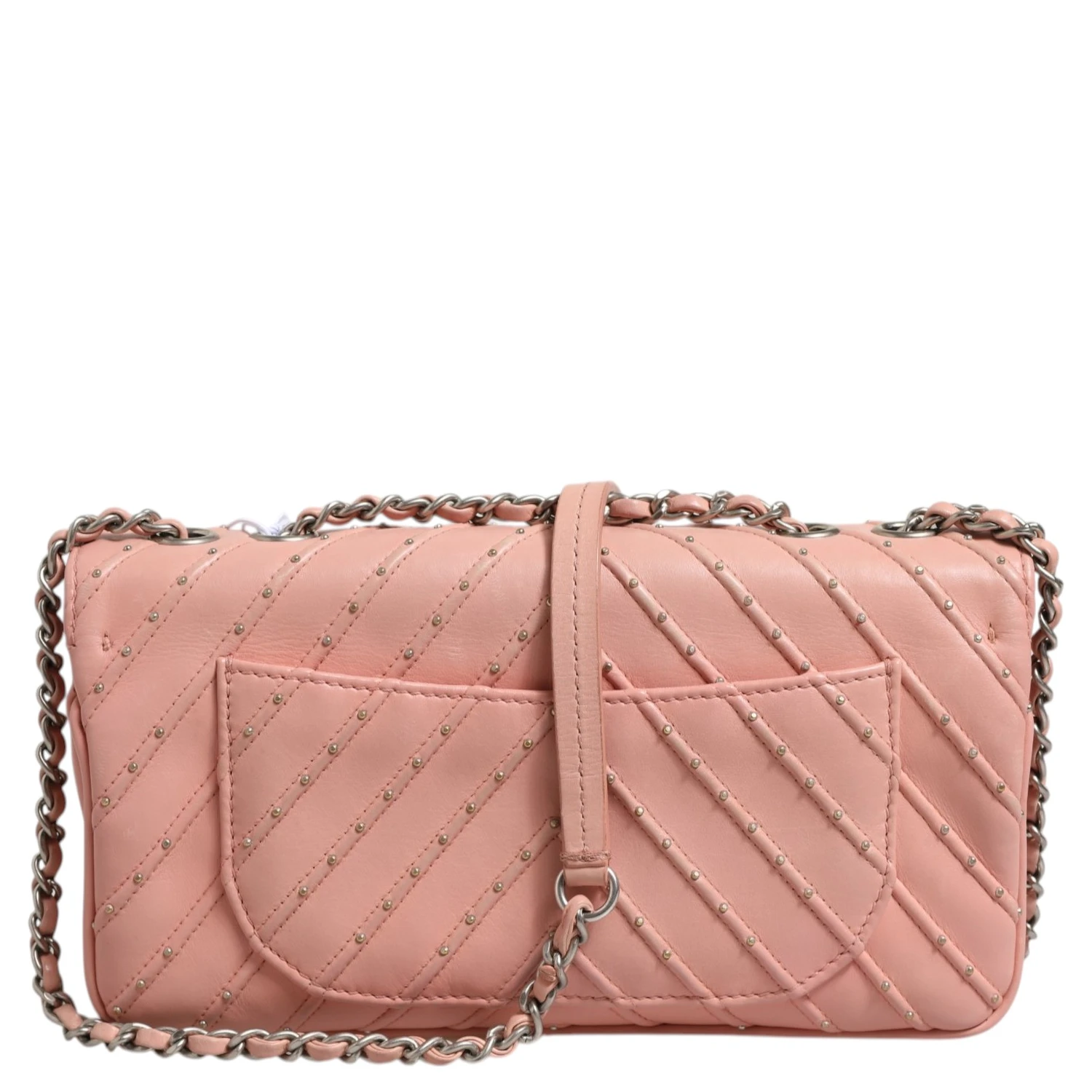 Small Classic Double Flap Bag Light Pink Chevron
