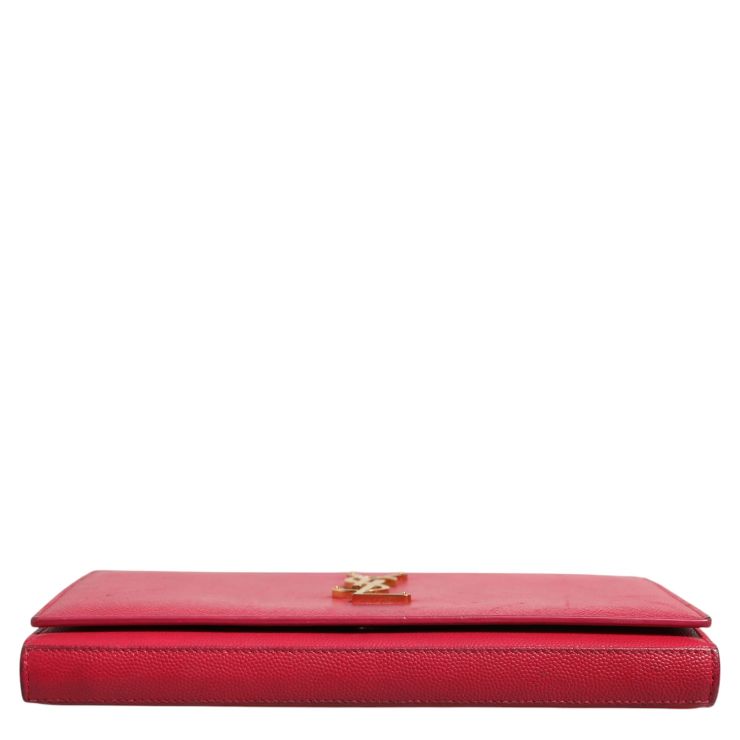 Red Leather Monogram Wallet on Chain