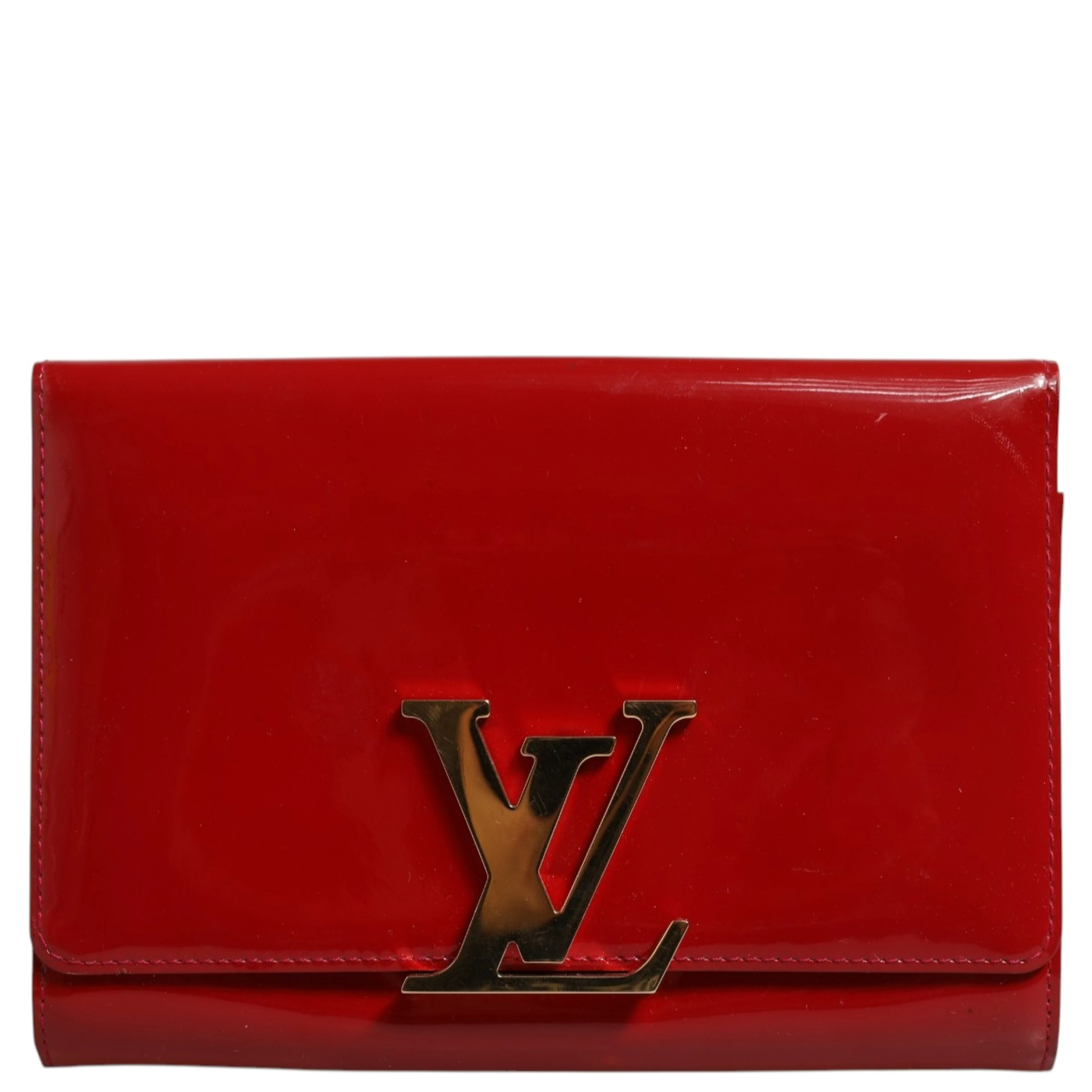 Louise PM Red Patent Leather Wallet On Chain
