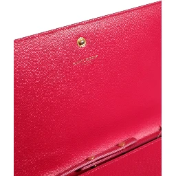 Red Leather Monogram Wallet on Chain