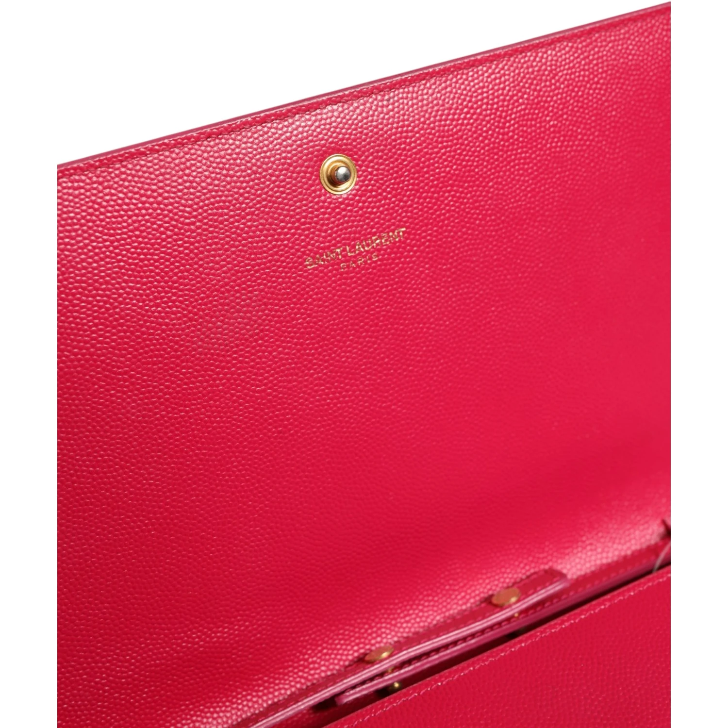 Red Leather Monogram Wallet on Chain