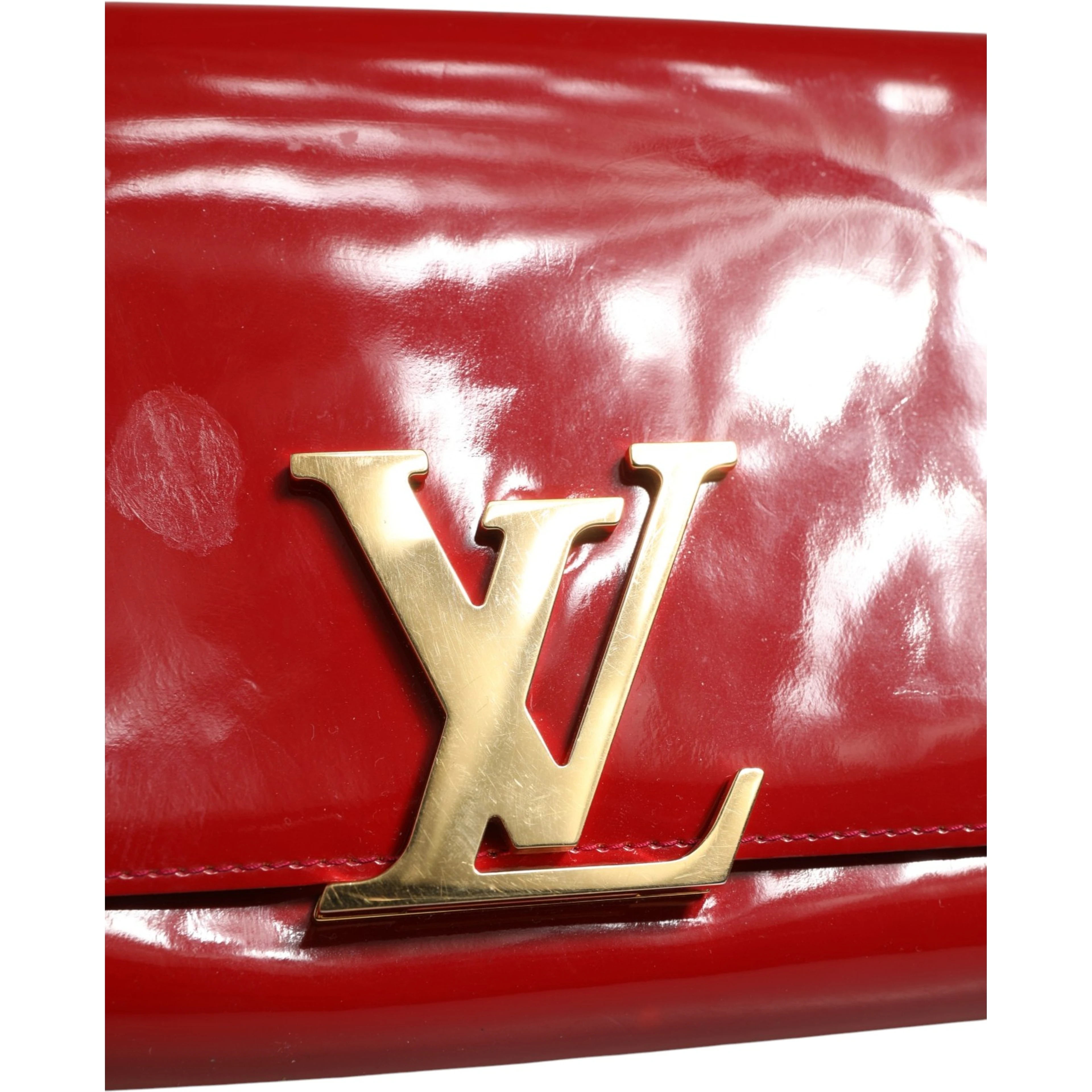 Louise PM Red Patent Leather Wallet On Chain