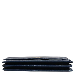 Blue Saffiano Leather Wallet on Chain Clutch Bag