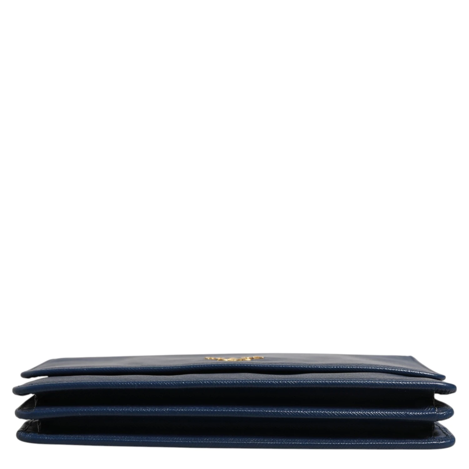 Blue Saffiano Leather Wallet on Chain Clutch Bag