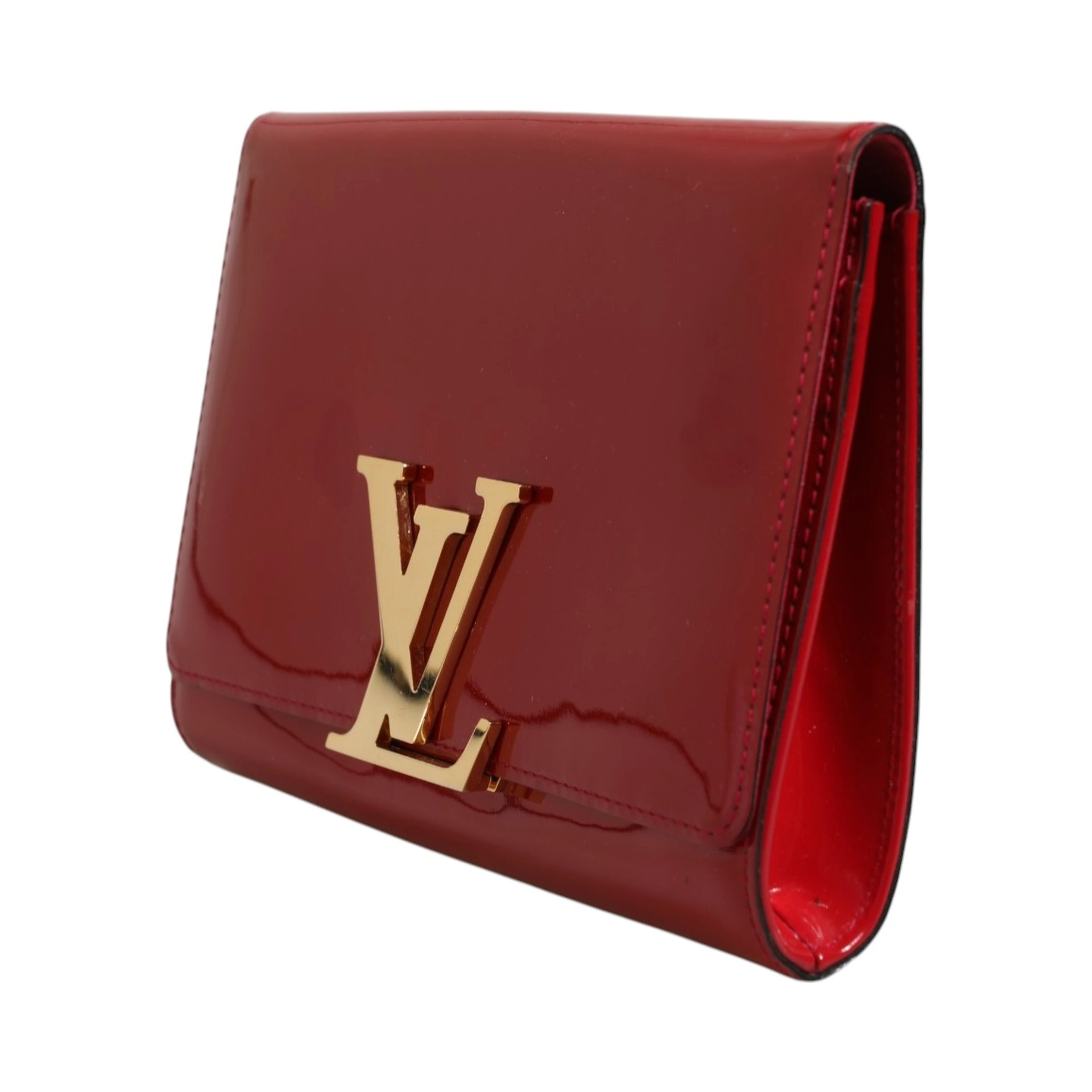 Louise PM Red Patent Leather Wallet On Chain