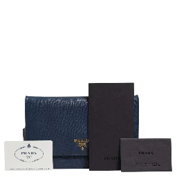 Blue Saffiano Leather Wallet on Chain Clutch Bag