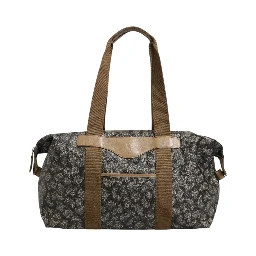 Green and Brown Pattern Canvas Duffel Bag