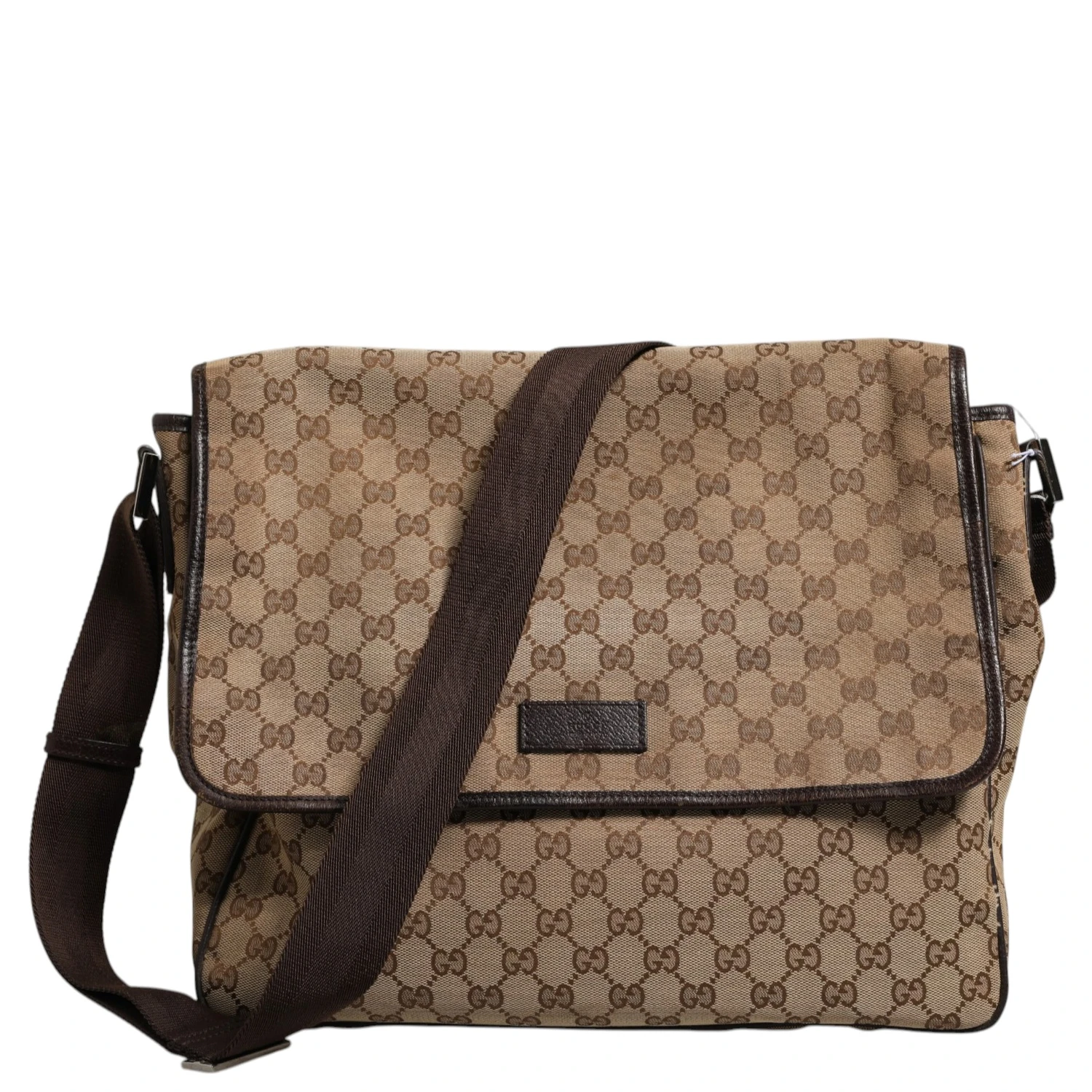 GG Canvas Flap Messenger Bag