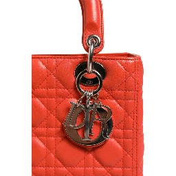 Orange Cannage Lambskin Leather Lady Dior Bag