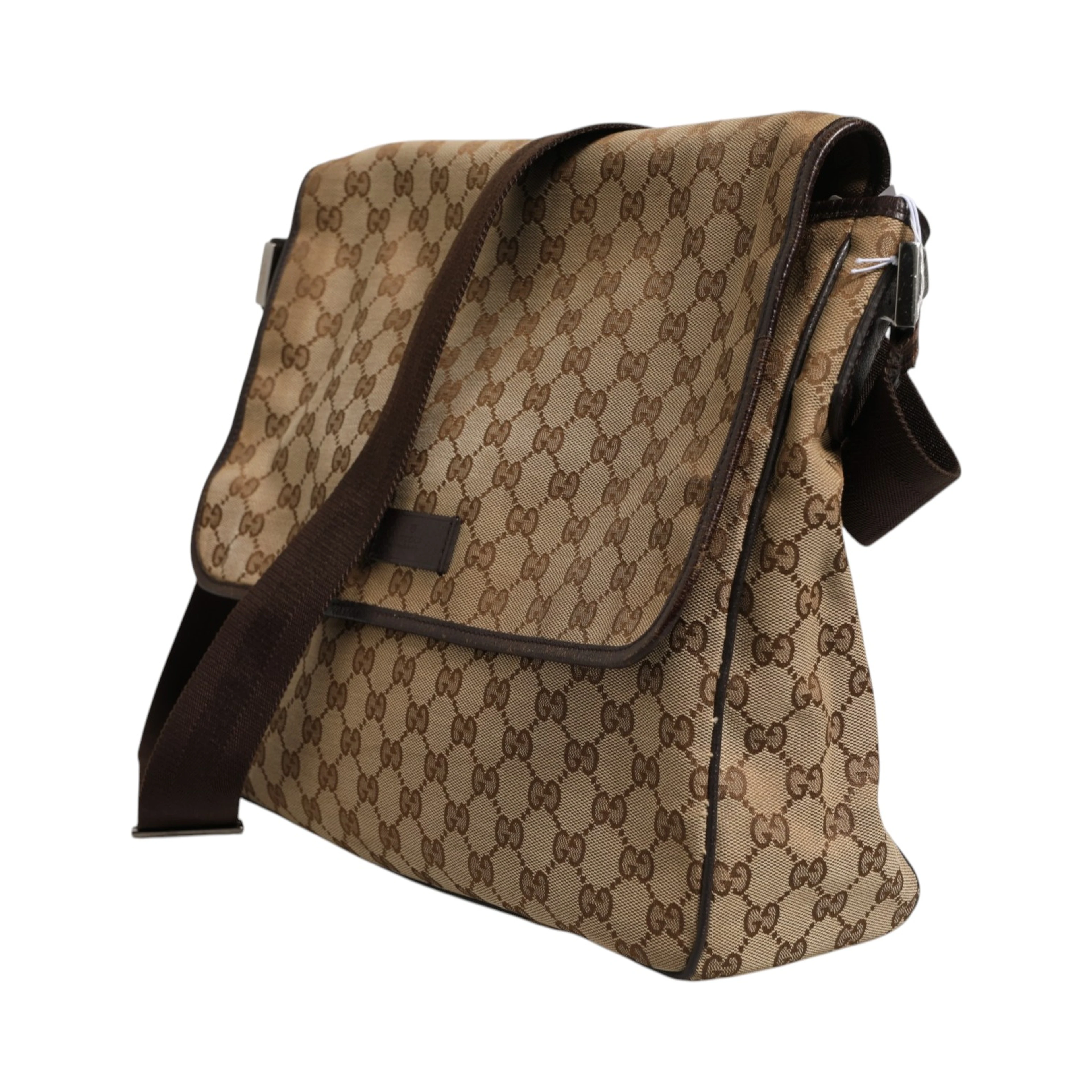 GG Canvas Flap Messenger Bag