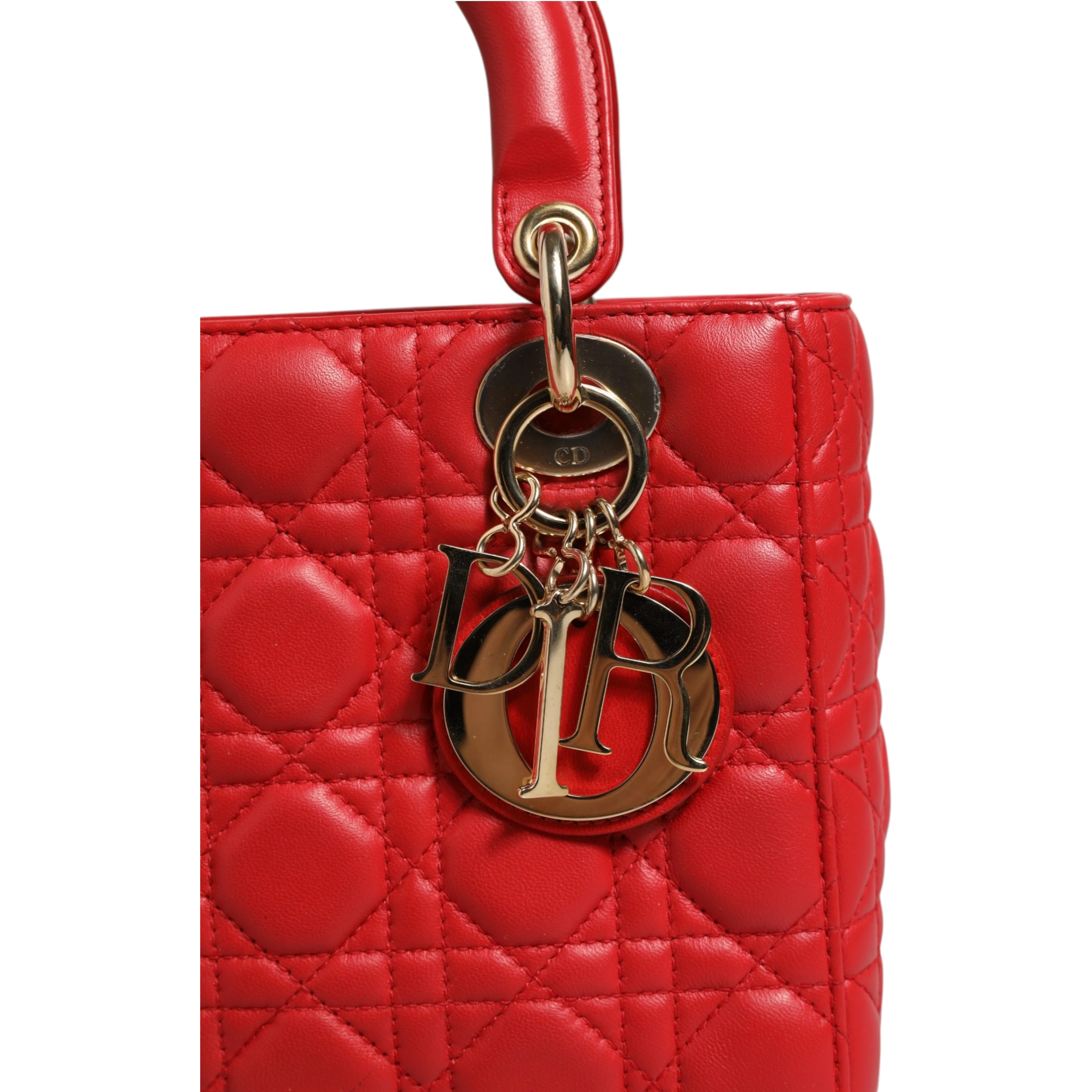 Lady Dior Cannage Leather Handbag