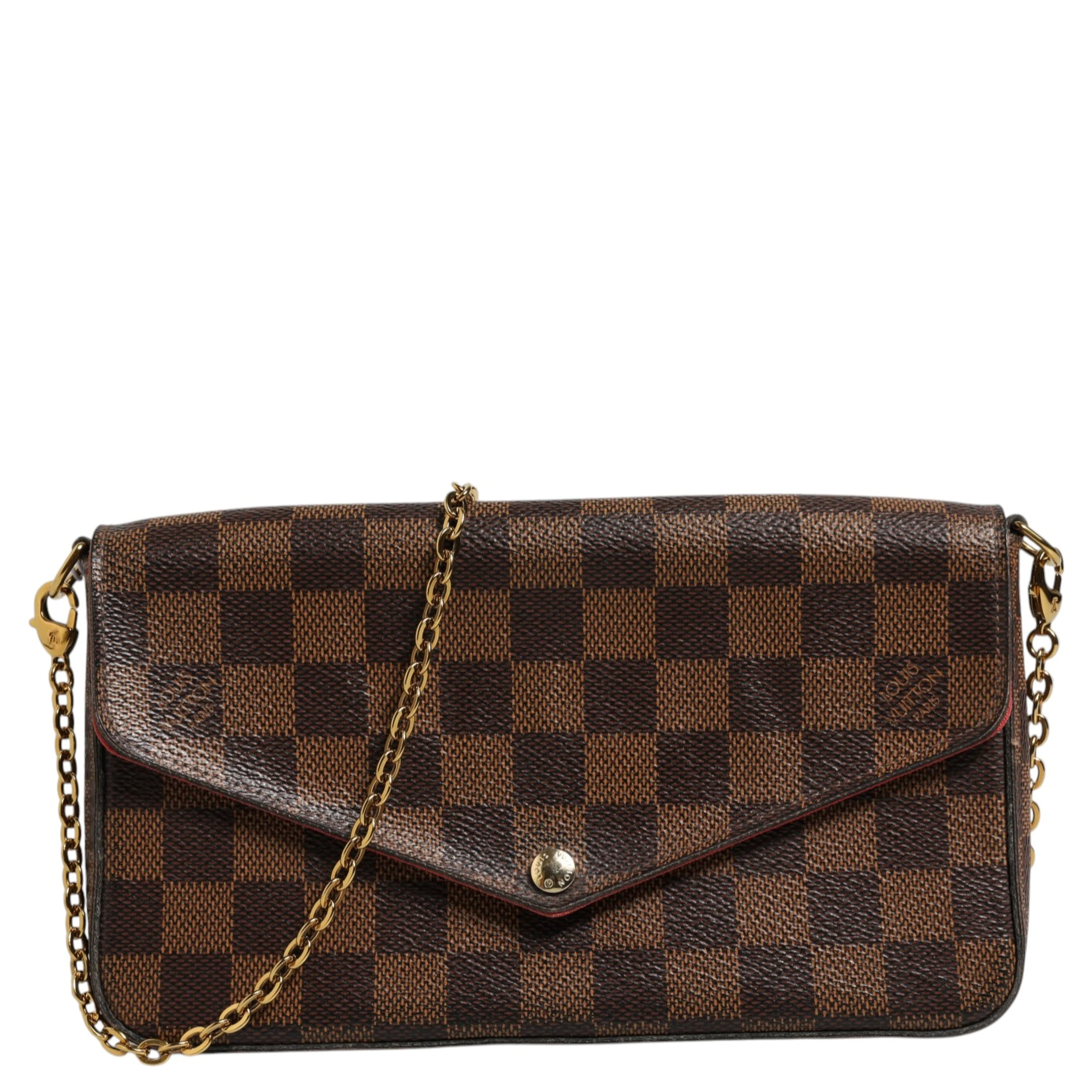 Damier Ebene Pochette Felice Chain Wallet