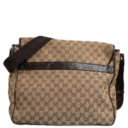 GG Canvas Flap Messenger Bag