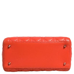 Orange Cannage Lambskin Leather Lady Dior Bag
