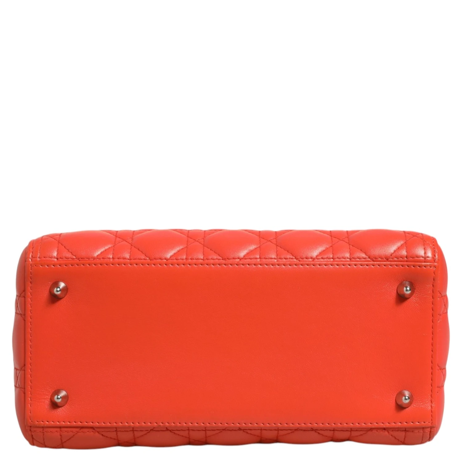 Orange Cannage Lambskin Leather Lady Dior Bag
