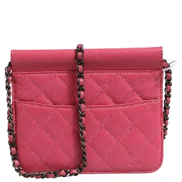 Pink Quilted Lambskin Leather Classic Square Mini Flap Bag
