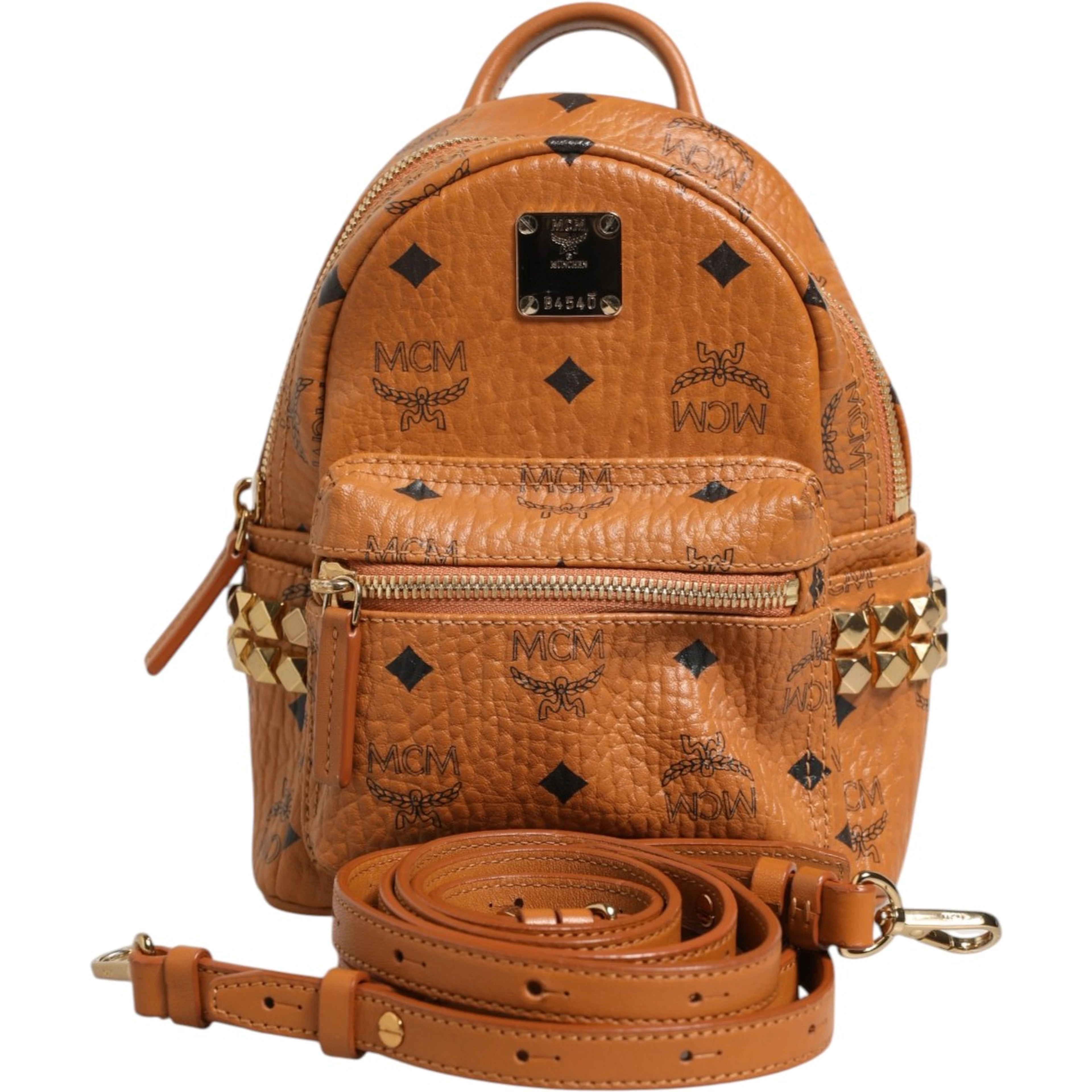 Stark Mini Backpack in Visetos Cognac
