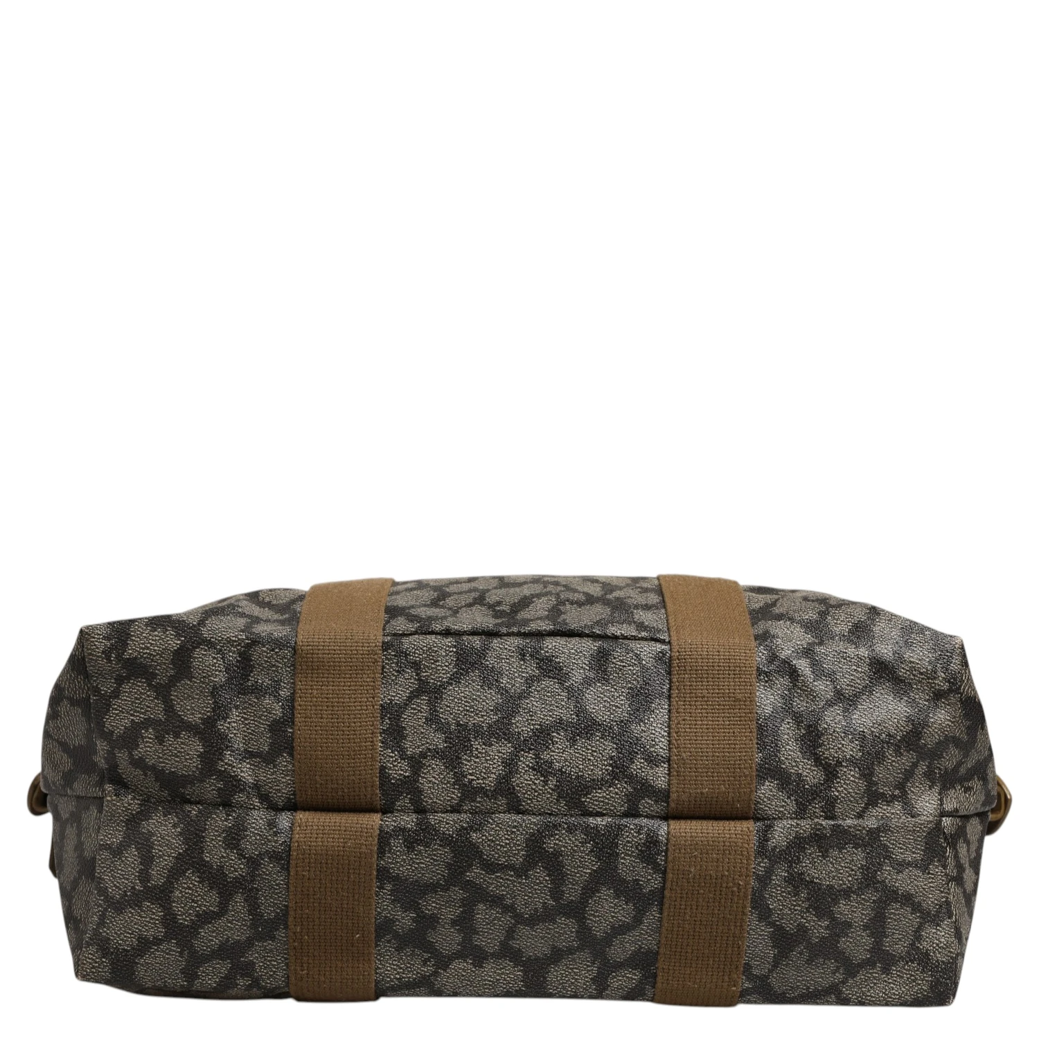 Green and Brown Pattern Canvas Duffel Bag