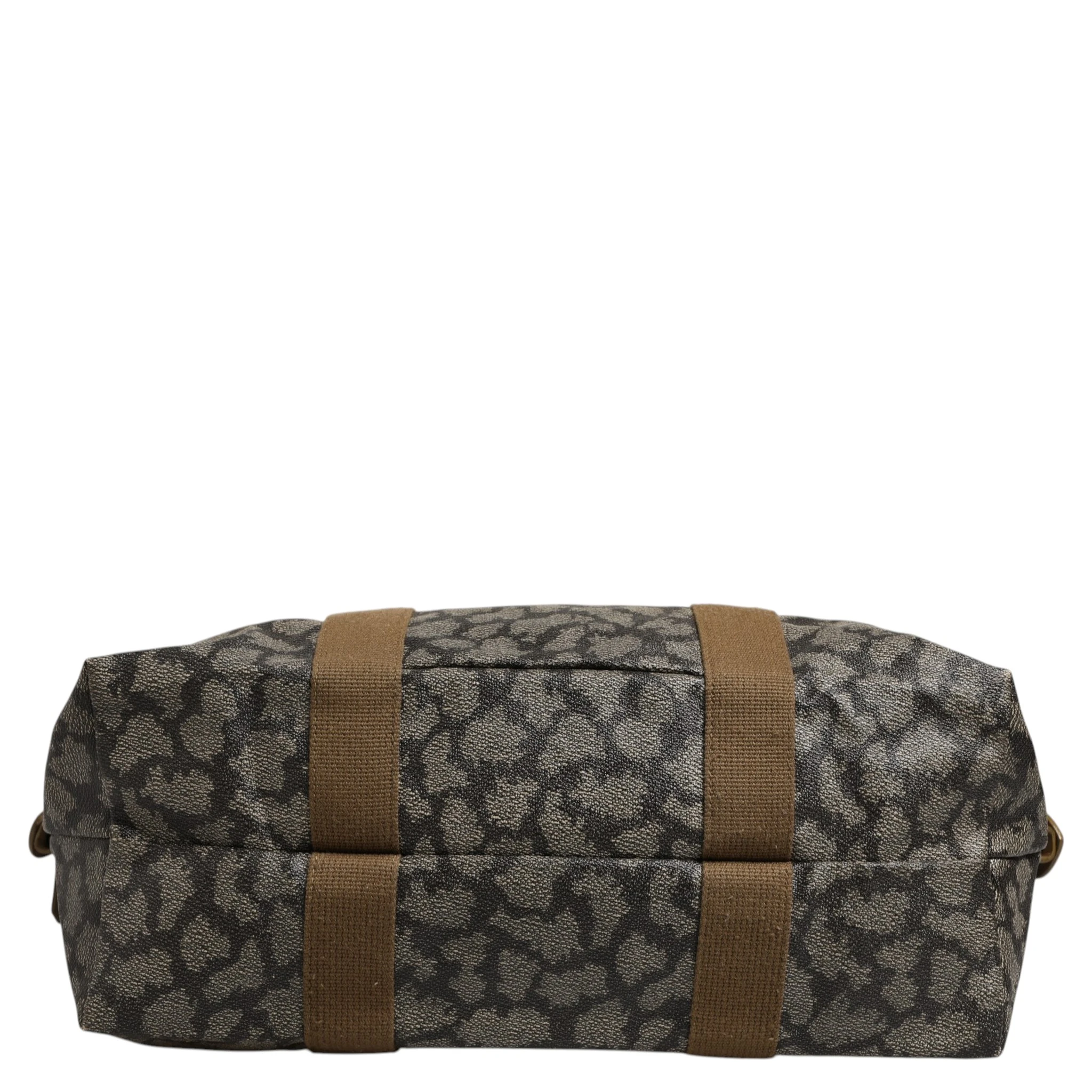 Green and Brown Pattern Canvas Duffel Bag