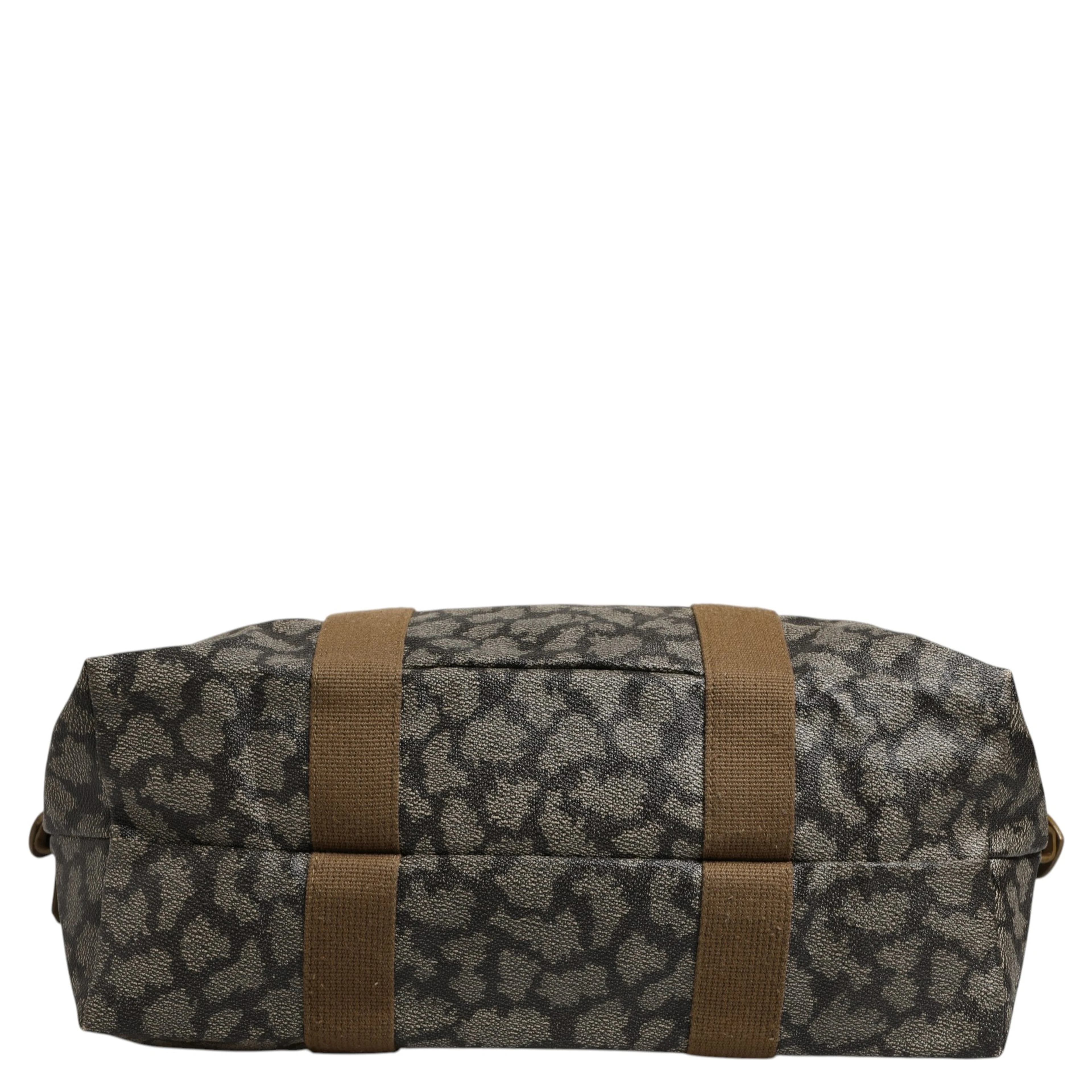 Green and Brown Pattern Canvas Duffel Bag
