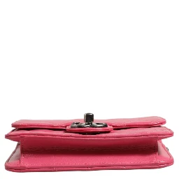 Pink Quilted Lambskin Leather Classic Square Mini Flap Bag