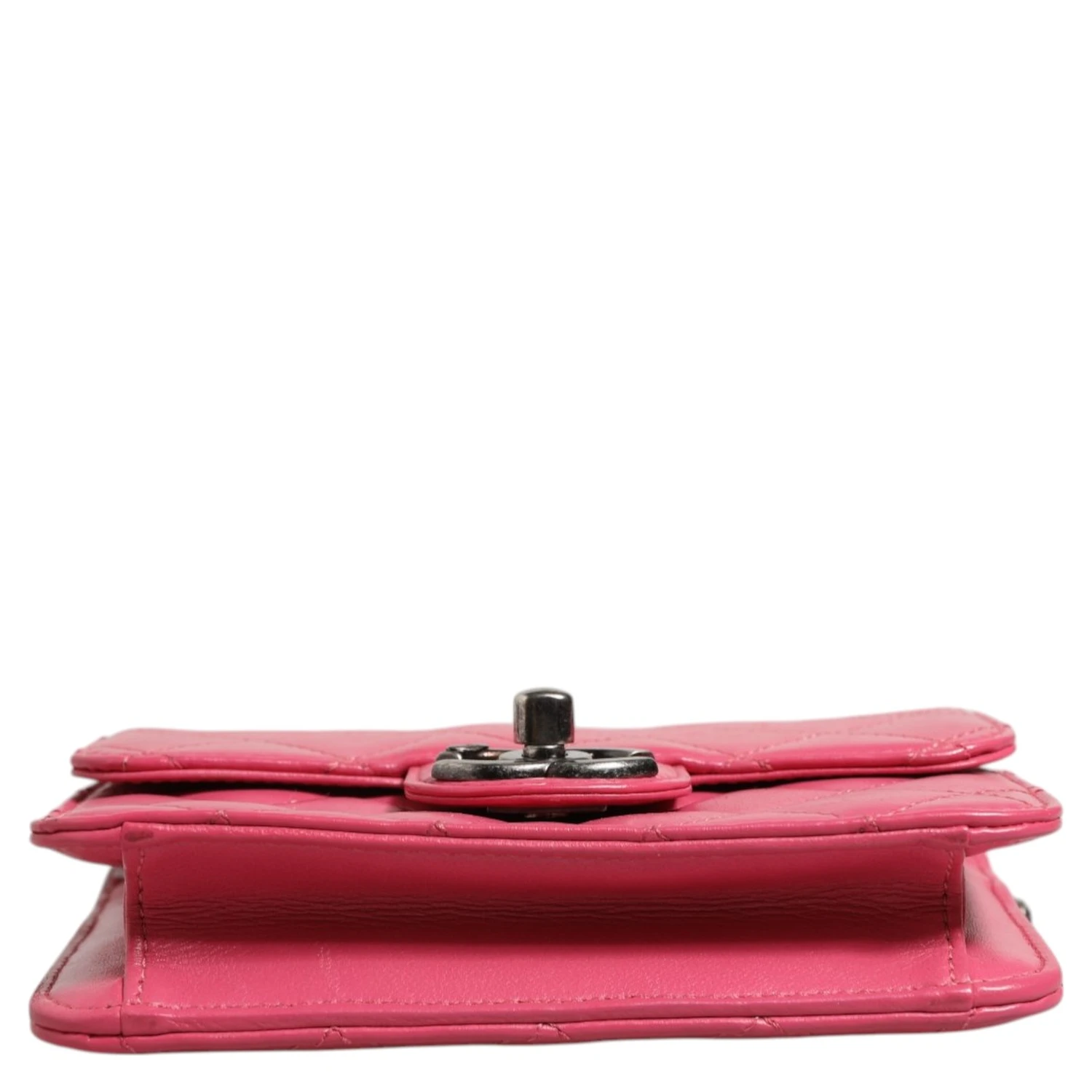 Pink Quilted Lambskin Leather Classic Square Mini Flap Bag