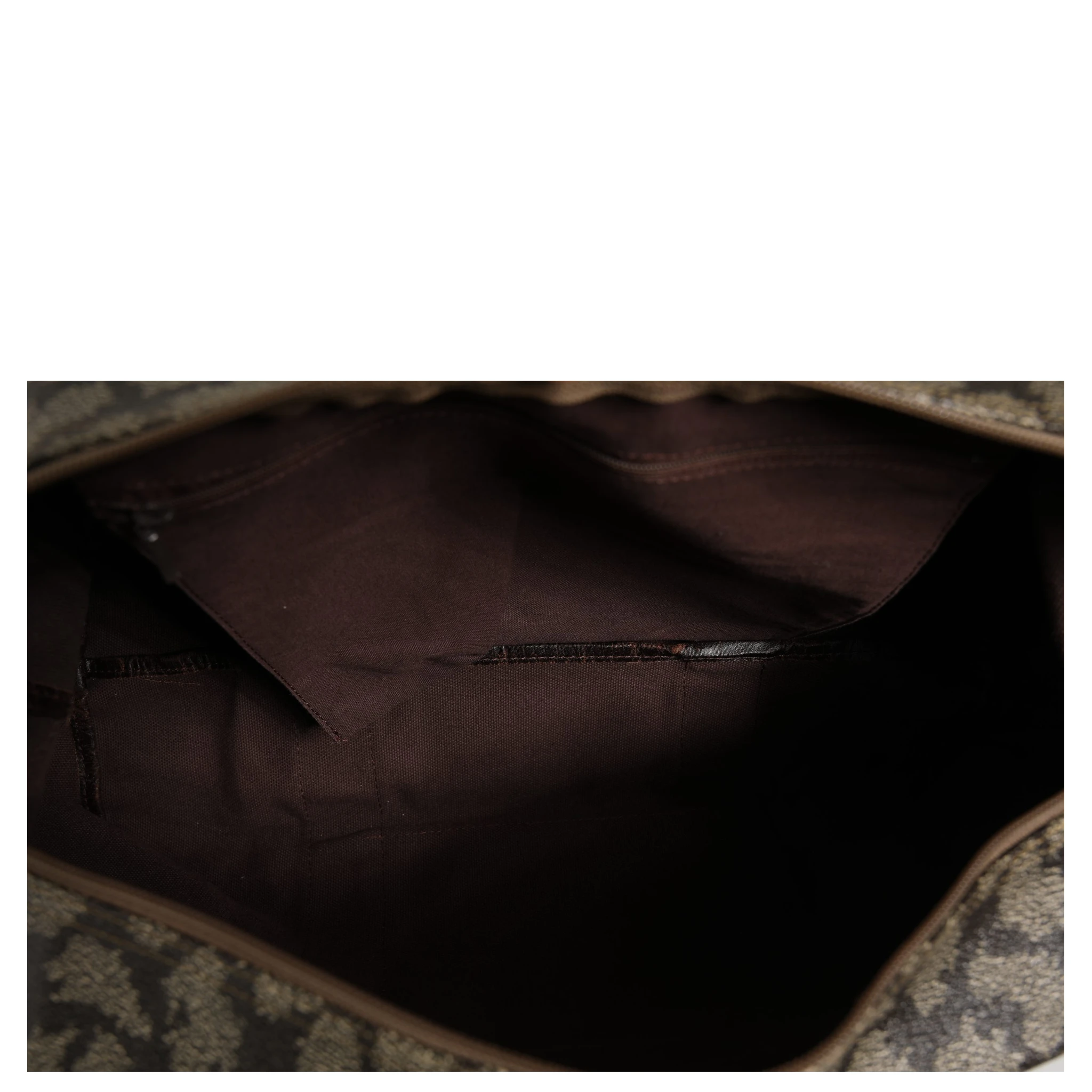 Green and Brown Pattern Canvas Duffel Bag