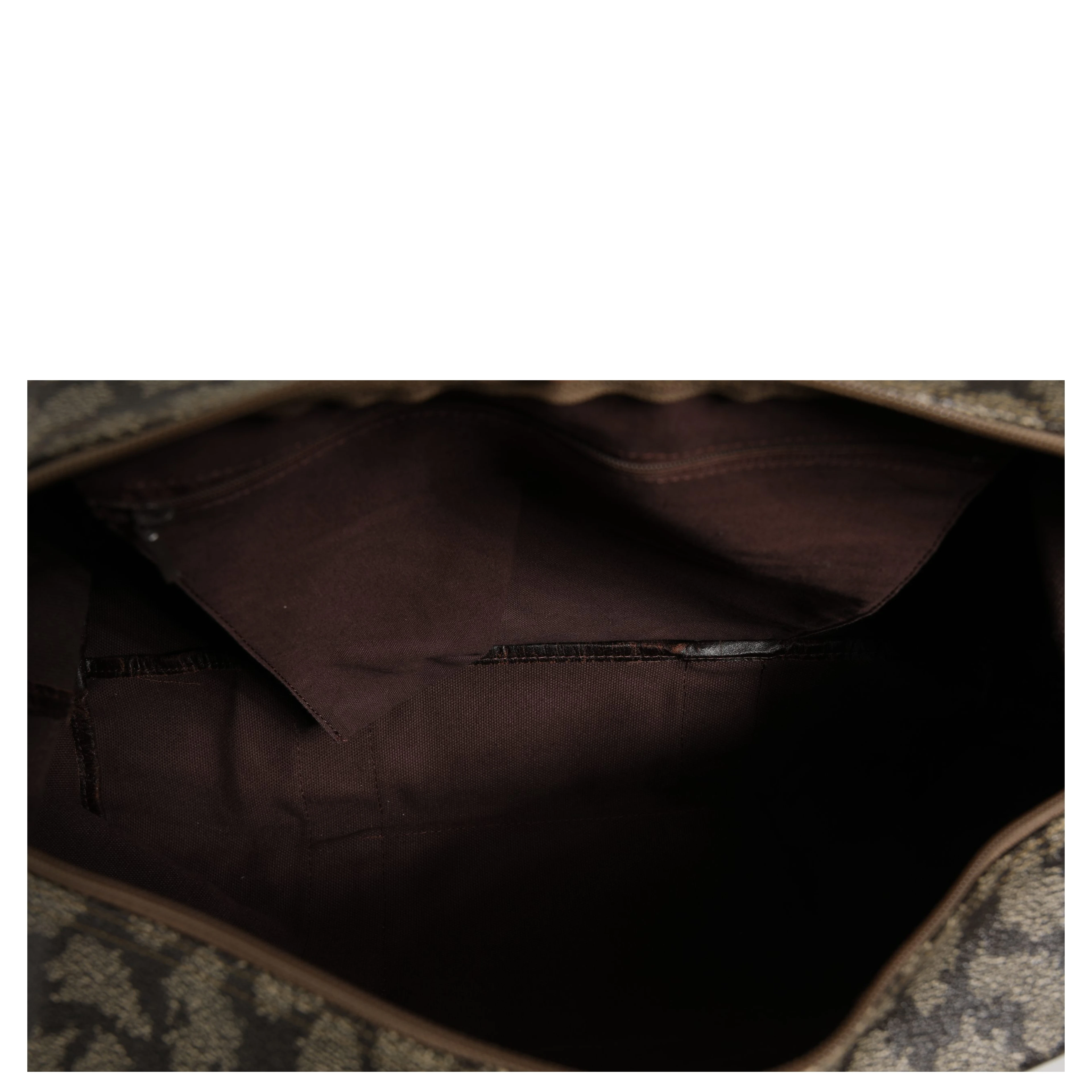Green and Brown Pattern Canvas Duffel Bag