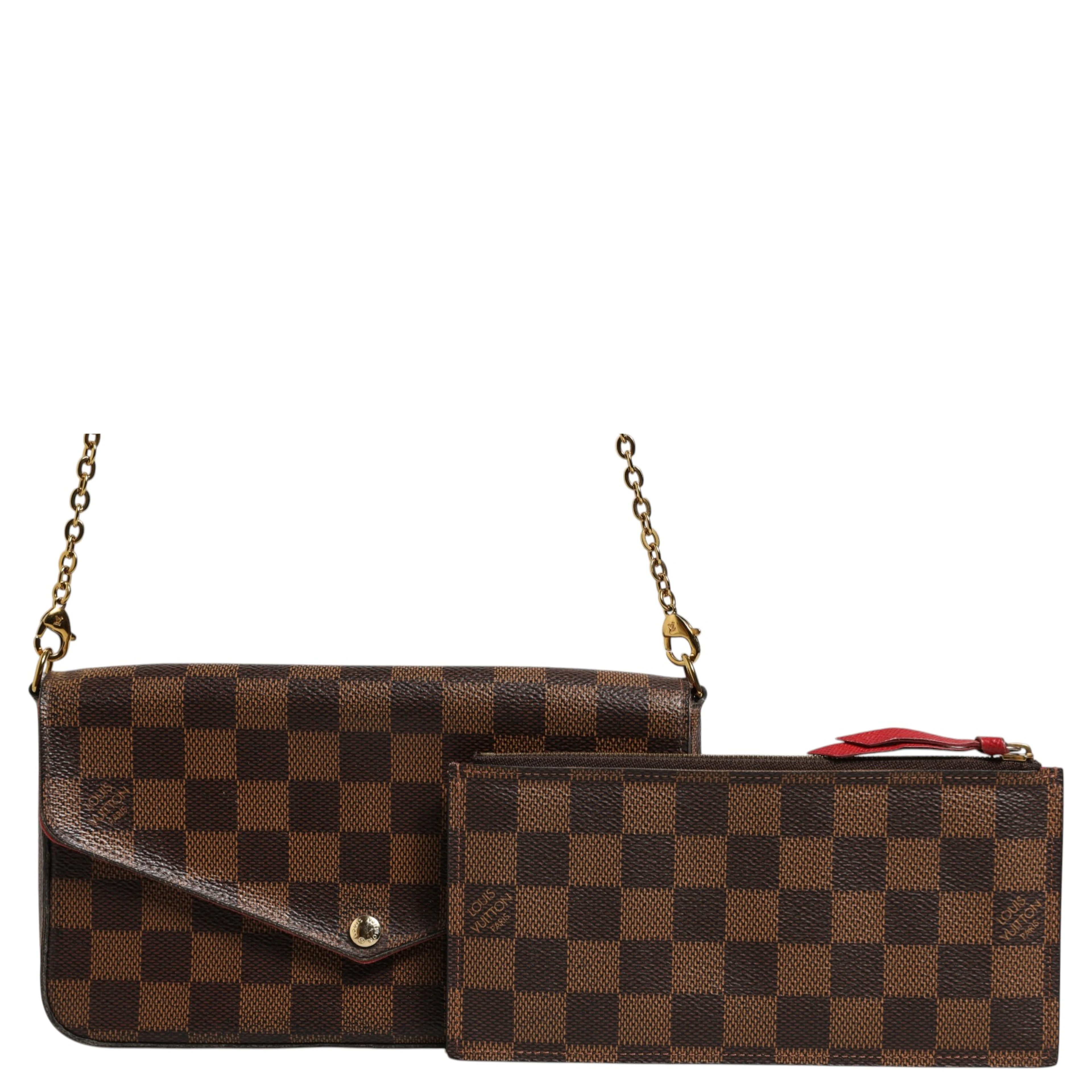 Damier Ebene Pochette Felice Chain Wallet