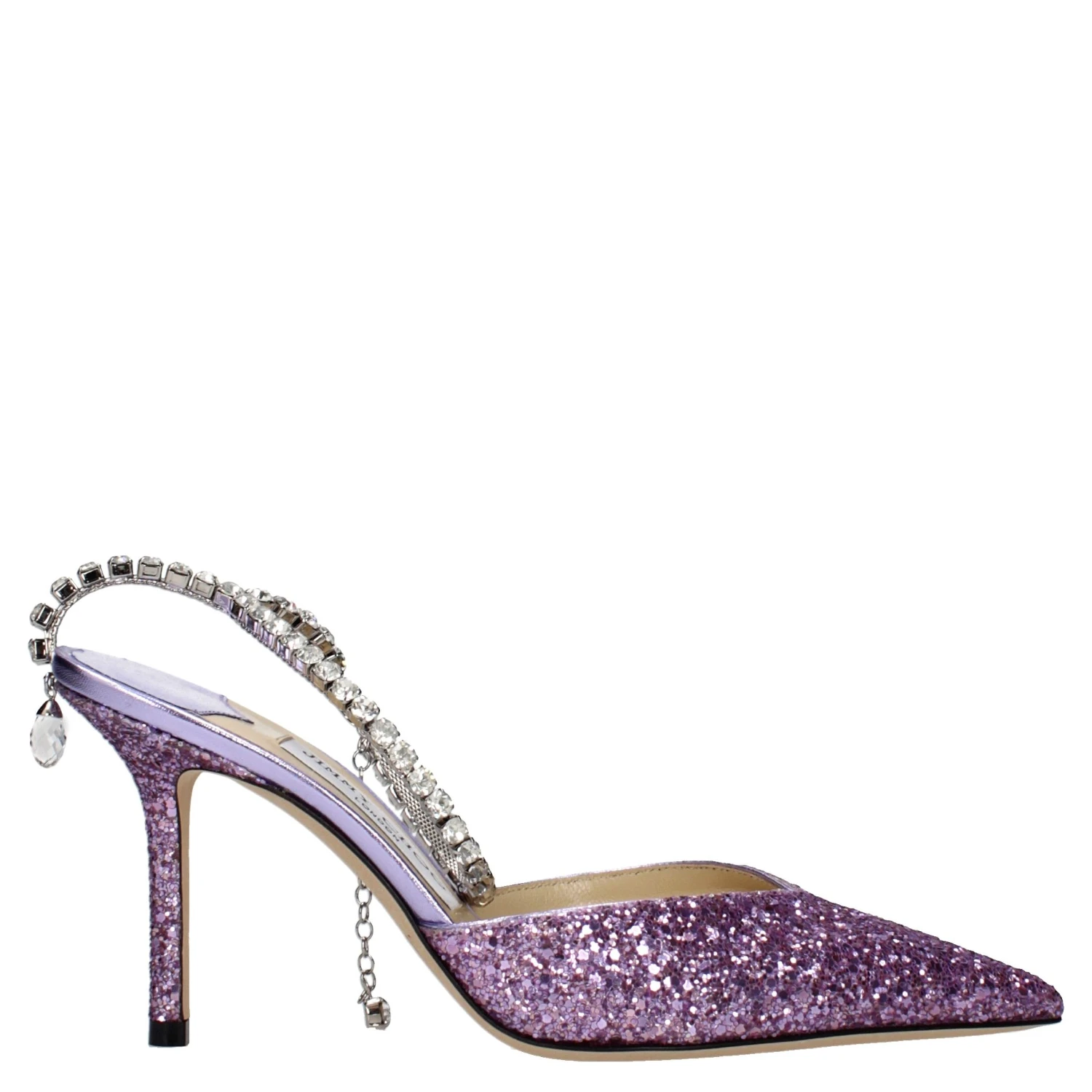 Purple Plastic Stiletto Heel Sandals