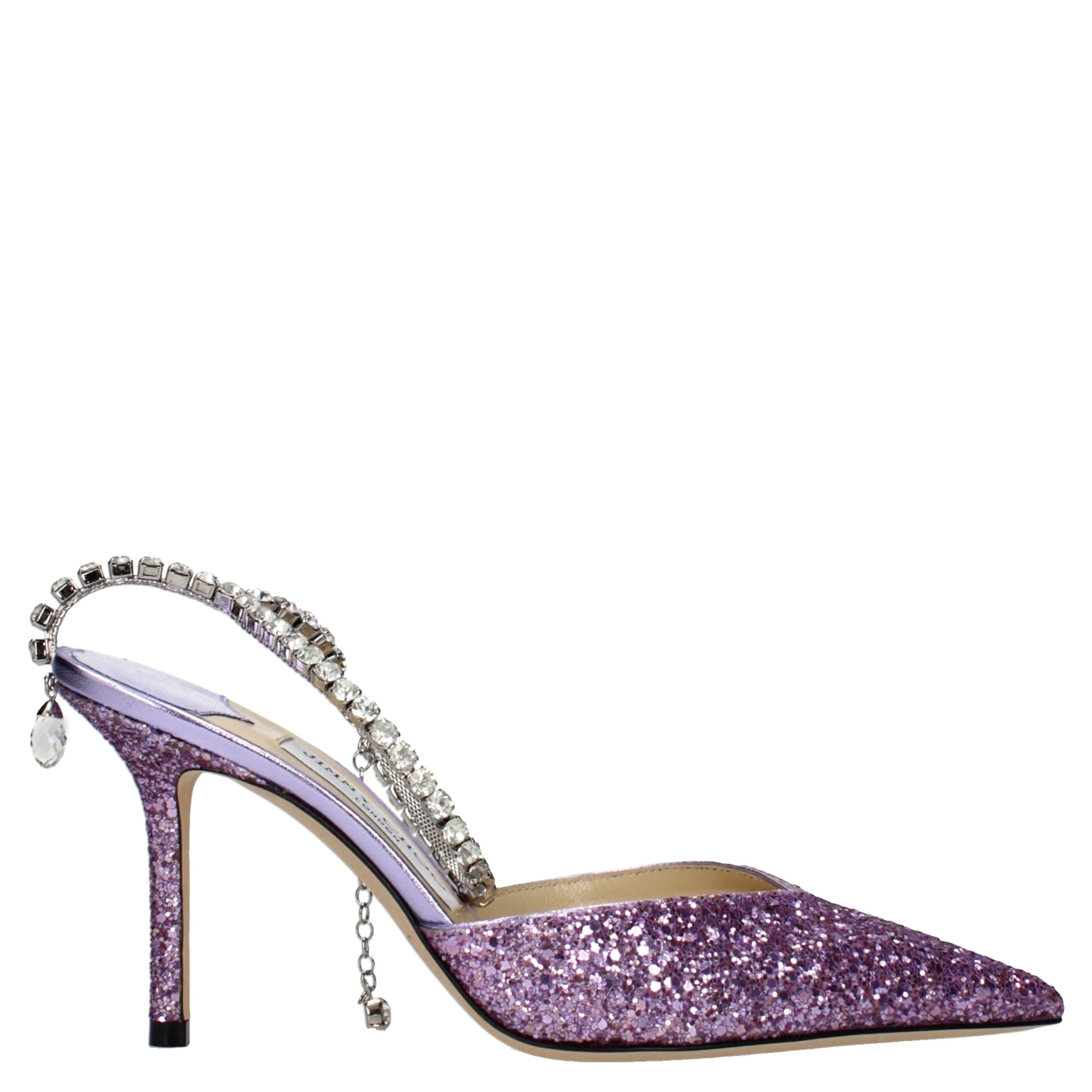 Purple Plastic Stiletto Heel Sandals