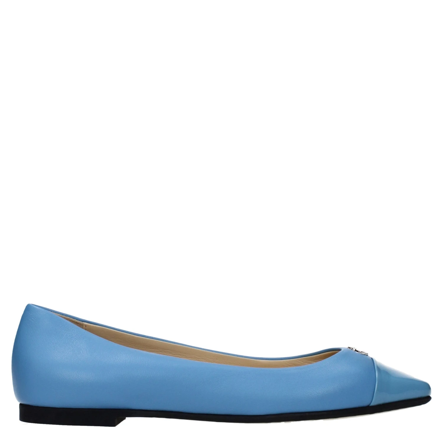 Light Blue Leather Ballet Flats