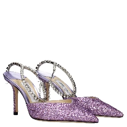 Purple Plastic Stiletto Heel Sandals