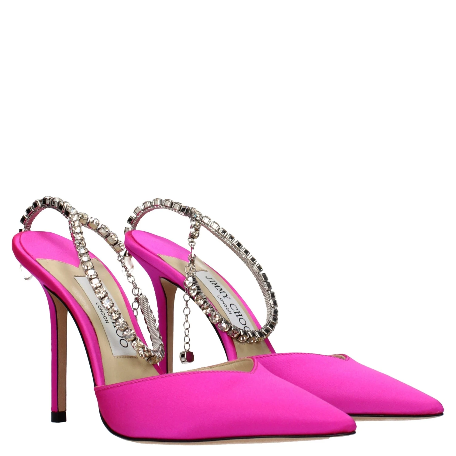 Pink Satin Stiletto Heel Sandals