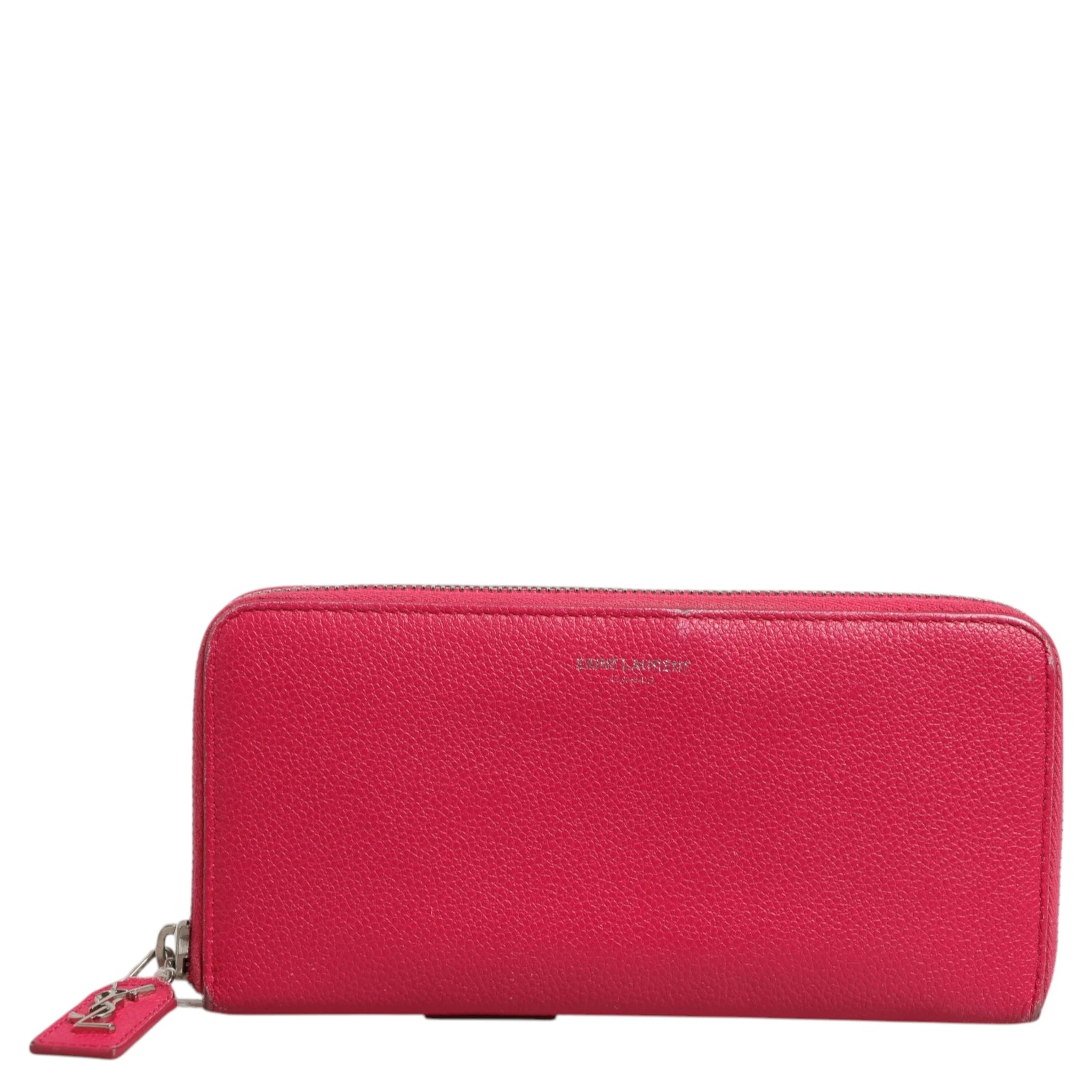 Magenta and Silver logo wallet
