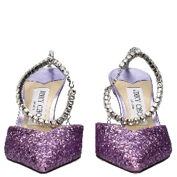 Purple Plastic Stiletto Heel Sandals