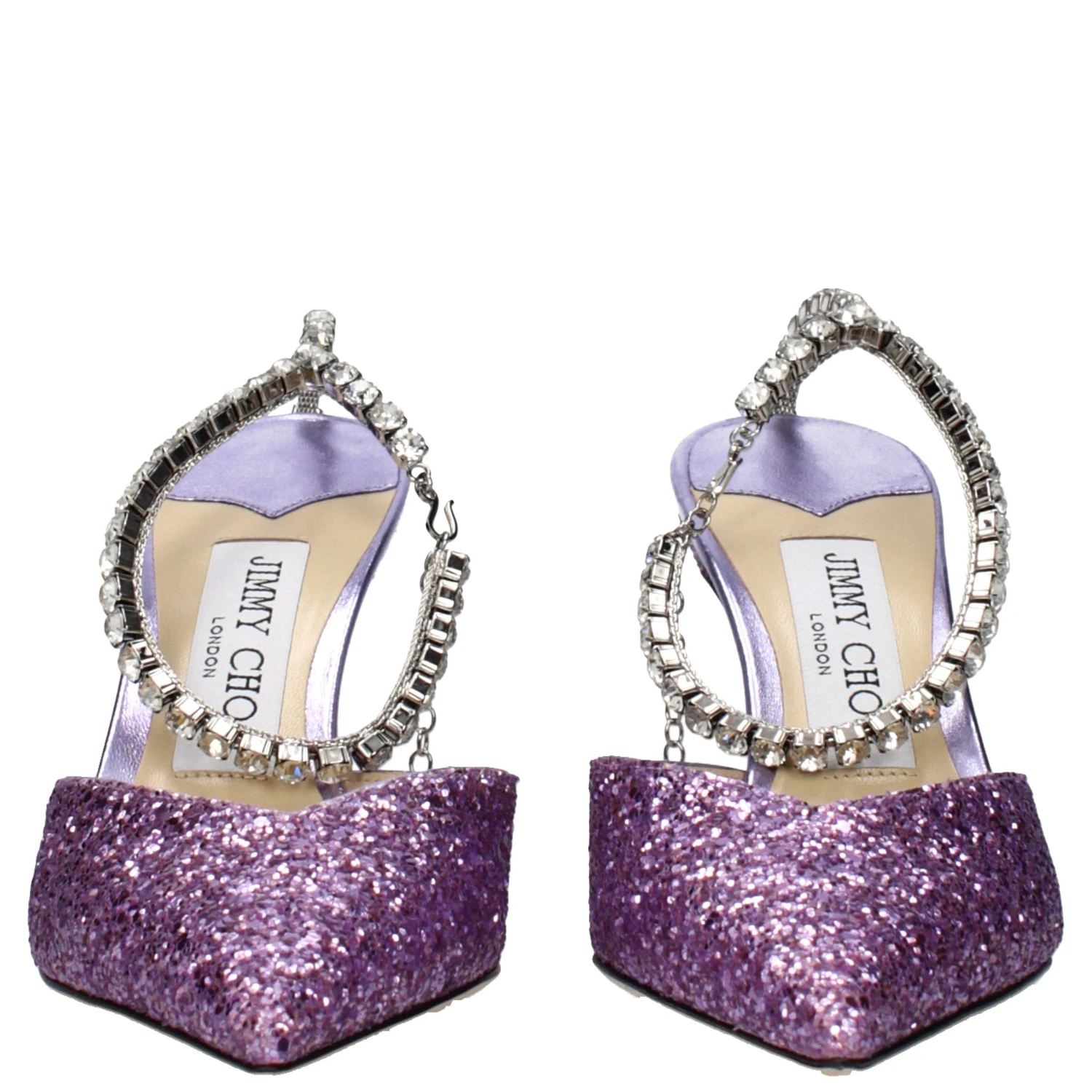 Purple Plastic Stiletto Heel Sandals