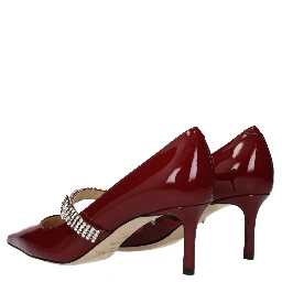 Red Leather High Heel Pumps