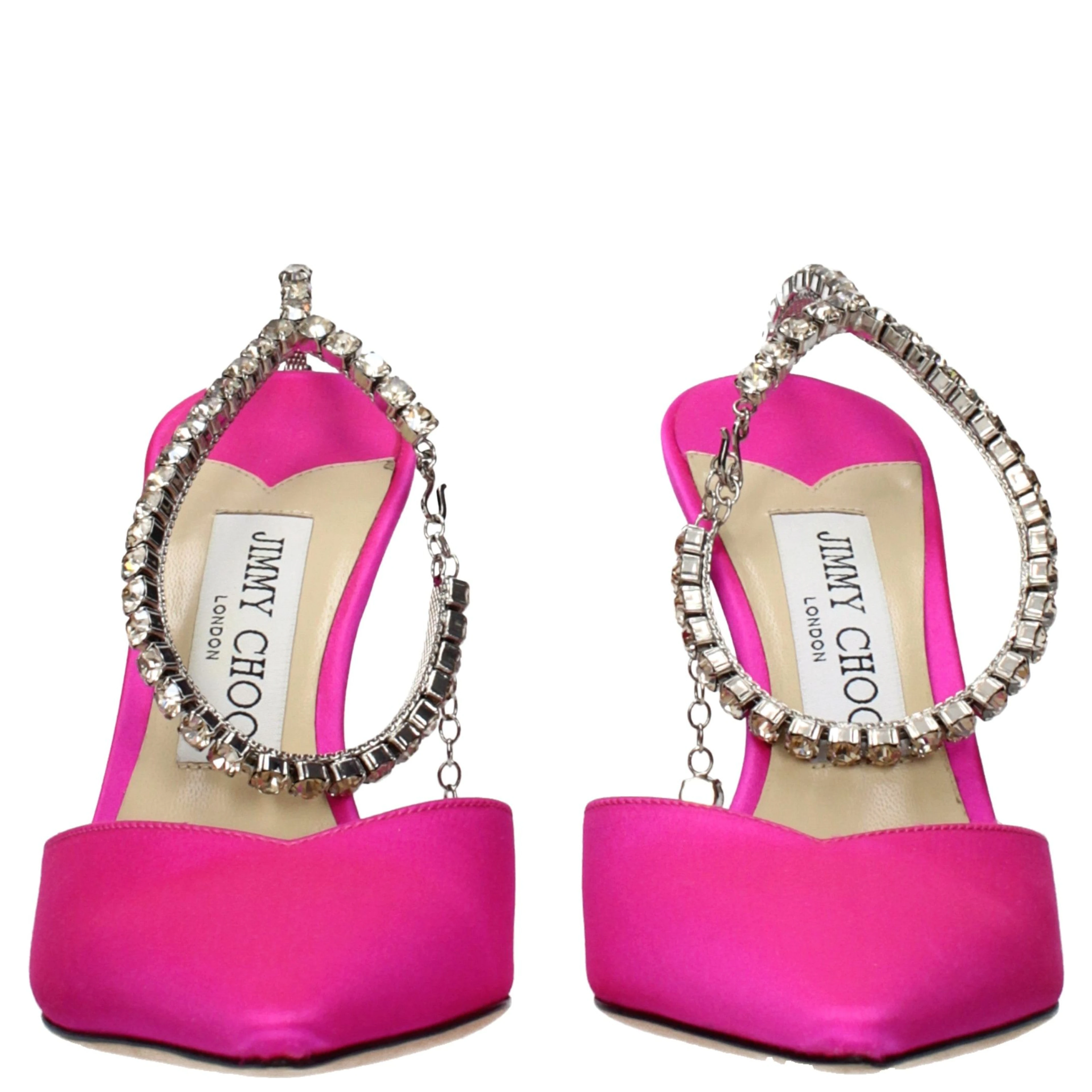 Pink Satin Stiletto Heel Sandals