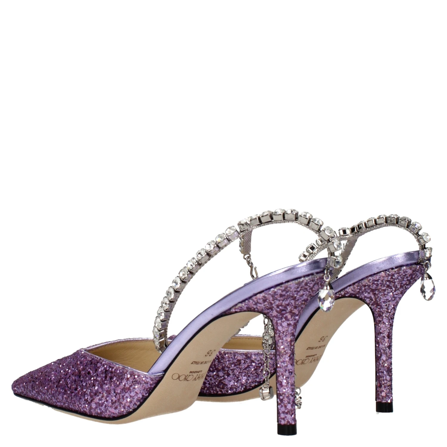 Purple Plastic Stiletto Heel Sandals