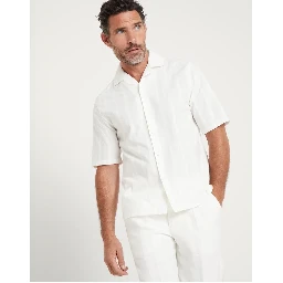 White Cotton Shortsleeve Shirt