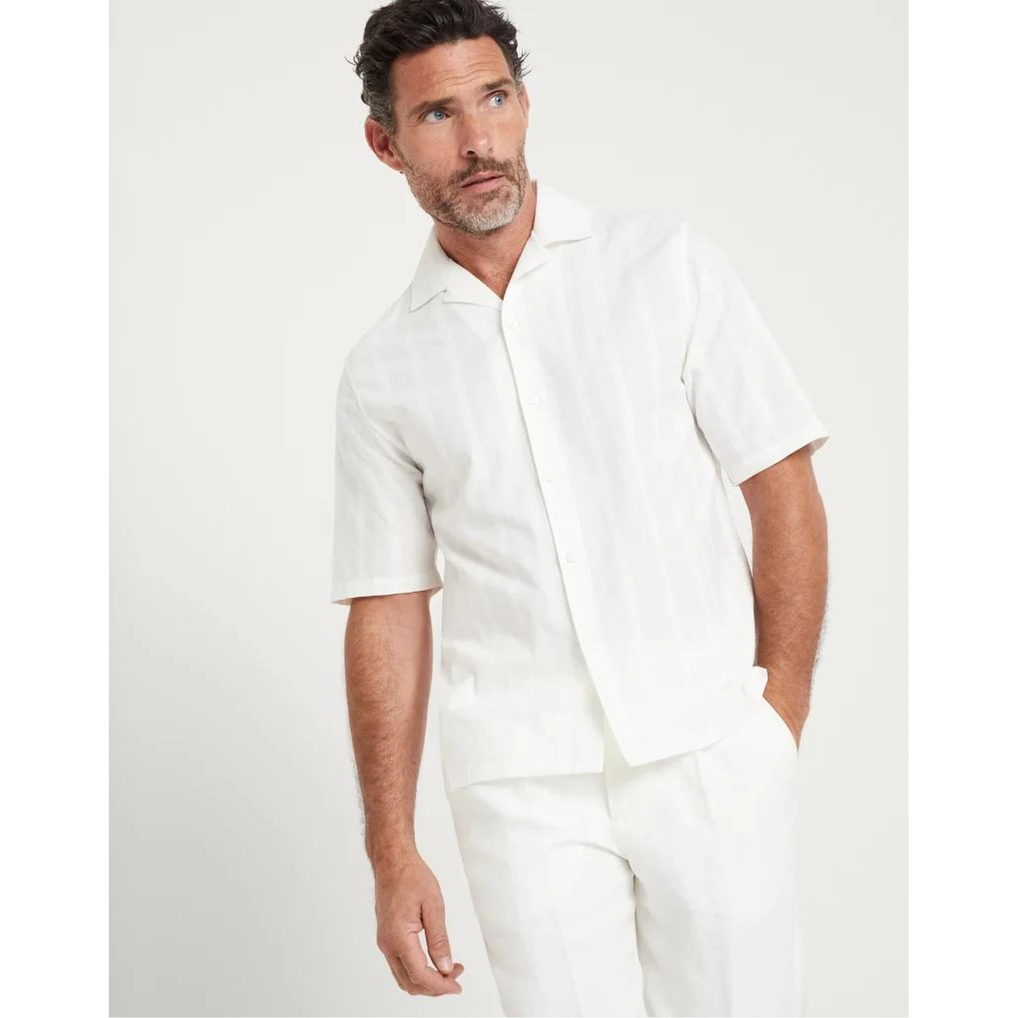 White Cotton Shortsleeve Shirt