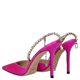Pink Satin Stiletto Heel Sandals